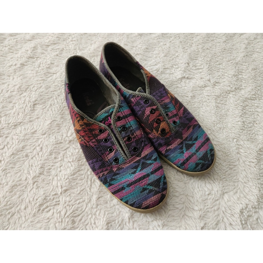 Keds Womens Size 6 Multi Color Aztec Geometric Woven Print Slip On Sneakers